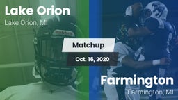 Matchup: Lake Orion vs. Farmington  2020