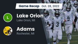Recap: Lake Orion  vs. Adams  2022