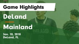 DeLand  vs Mainland  Game Highlights - Jan. 10, 2018