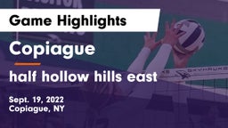 Copiague  vs half hollow hills east Game Highlights - Sept. 19, 2022