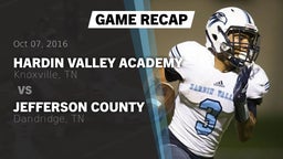 Recap: Hardin Valley Academy  vs. Jefferson County  2016