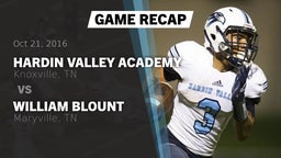 Recap: Hardin Valley Academy  vs. William Blount  2016
