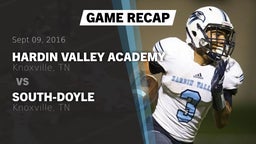 Recap: Hardin Valley Academy  vs. South-Doyle  2016