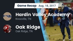 Recap: Hardin Valley Academy  vs. Oak Ridge  2017