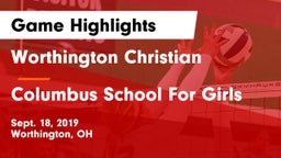 Worthington Christian  vs Columbus School For Girls Game Highlights - Sept. 18, 2019