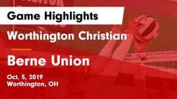 Worthington Christian  vs Berne Union Game Highlights - Oct. 5, 2019