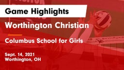 Worthington Christian  vs Columbus School for Girls  Game Highlights - Sept. 14, 2021