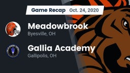 Recap: Meadowbrook  vs. Gallia Academy 2020