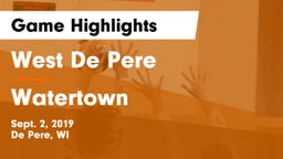 West De Pere  vs Watertown  Game Highlights - Sept. 2, 2019