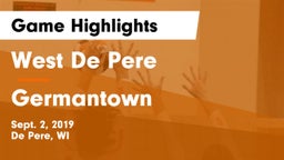 West De Pere  vs Germantown  Game Highlights - Sept. 2, 2019