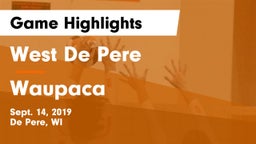 West De Pere  vs Waupaca  Game Highlights - Sept. 14, 2019