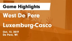 West De Pere  vs Luxemburg-Casco  Game Highlights - Oct. 12, 2019