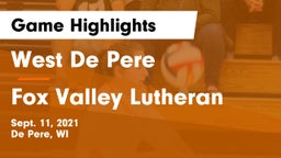 West De Pere  vs Fox Valley Lutheran  Game Highlights - Sept. 11, 2021