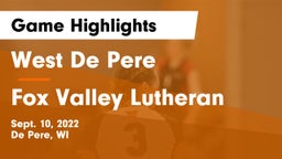 West De Pere  vs Fox Valley Lutheran  Game Highlights - Sept. 10, 2022