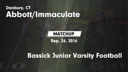 Matchup: Immaculate High vs. Bassick  Junior Varsity Football 2015