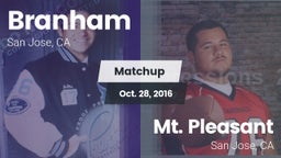 Matchup: Branham vs. Mt. Pleasant  2016