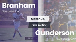 Matchup: Branham vs. Gunderson  2017