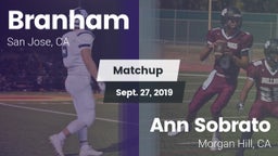 Matchup: Branham vs. Ann Sobrato  2019