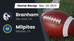 Recap: Branham  vs. Milpitas  2019