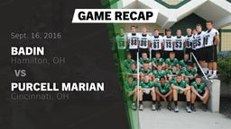 Recap: Badin  vs. Purcell Marian  2016