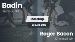 Matchup: Badin vs. Roger Bacon  2016