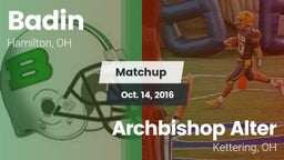 Matchup: Badin vs. Archbishop Alter  2016