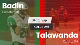 Matchup: Badin vs. Talawanda  2018