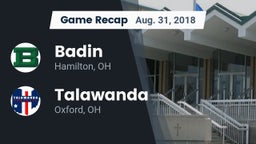 Recap: Badin  vs. Talawanda  2018