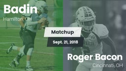 Matchup: Badin vs. Roger Bacon  2018