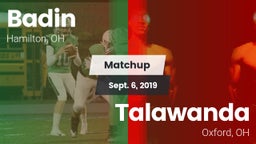 Matchup: Badin vs. Talawanda  2019
