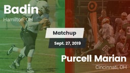 Matchup: Badin vs. Purcell Marian  2019
