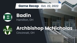 Recap: Badin  vs. Archbishop McNicholas  2022