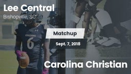 Matchup: Lee Central vs. Carolina Christian  2018