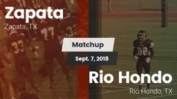 Matchup: Zapata vs. Rio Hondo  2018