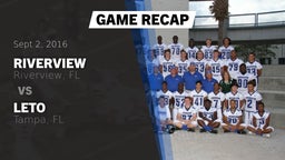 Recap: Riverview  vs. Leto  2016