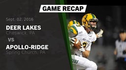 Recap: Deer Lakes  vs. Apollo-Ridge  2016