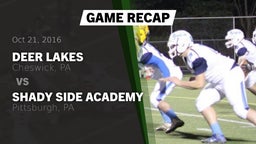 Recap: Deer Lakes  vs. Shady Side Academy  2016