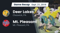 Recap: Deer Lakes  vs. Mt. Pleasant  2018