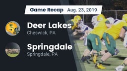 Recap: Deer Lakes  vs. Springdale  2019