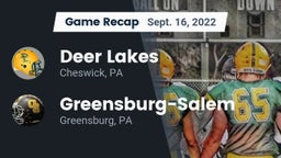Recap: Deer Lakes  vs. Greensburg-Salem  2022