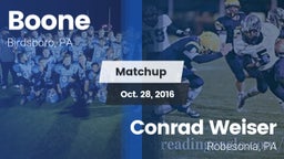 Matchup: Boone vs. Conrad Weiser  2016