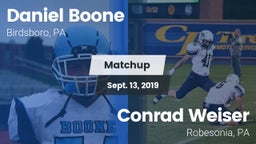 Matchup: Daniel Boone High vs. Conrad Weiser  2019