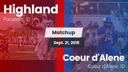Matchup: Highland vs. Coeur d'Alene  2018