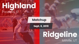 Matchup: Highland vs. Ridgeline  2019