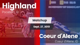 Matchup: Highland vs. Coeur d'Alene  2019