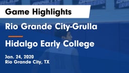 Rio Grande City-Grulla  vs Hidalgo Early College  Game Highlights - Jan. 24, 2020