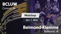 Matchup: BCLUW vs. Belmond-Klemme  2016