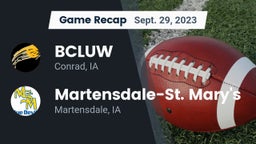 Recap: BCLUW  vs. Martensdale-St. Mary's  2023