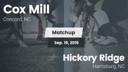 Matchup: Cox Mill vs. Hickory Ridge  2016
