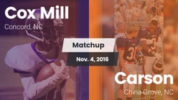 Matchup: Cox Mill vs. Carson  2016